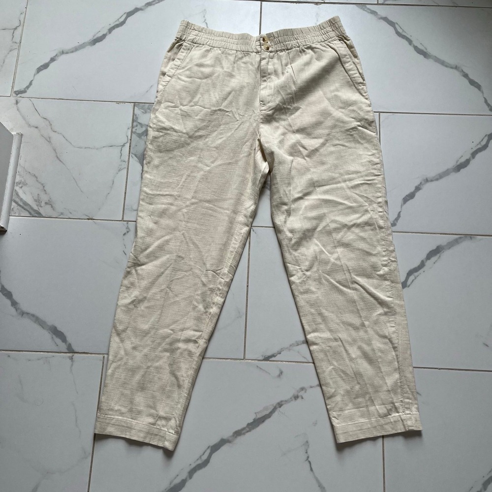 Marine Layer Elle Relaxed Crop Pant Cream color sz Large